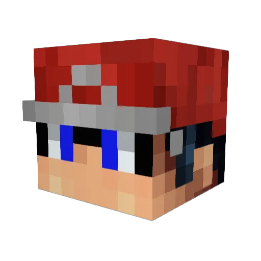 AaronMC Minecraft avatar head, 3D render
