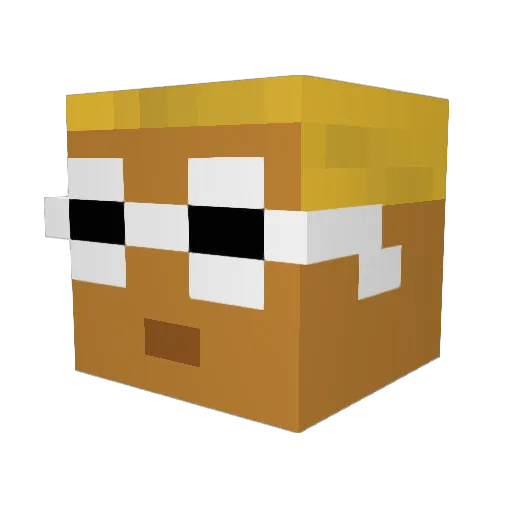 AaronSaund Minecraft avatar head, 3D render