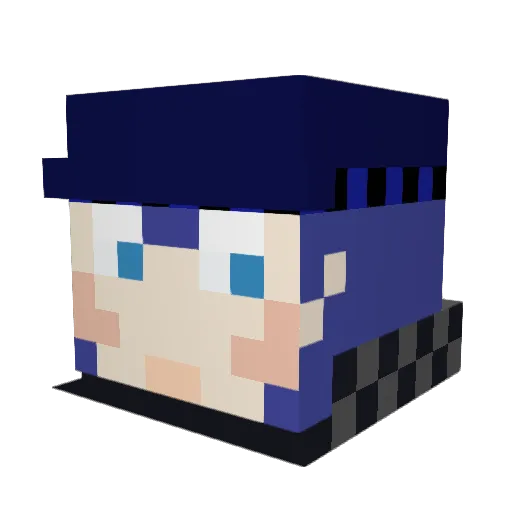 Aaroniels Minecraft avatar head, 3D render