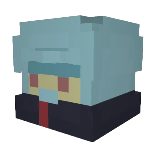 Aaronoya Minecraft avatar head, 3D render