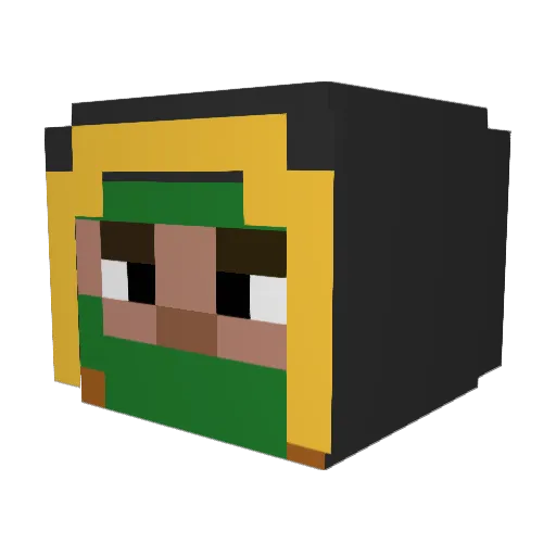 Aarune Minecraft avatar head, 3D render