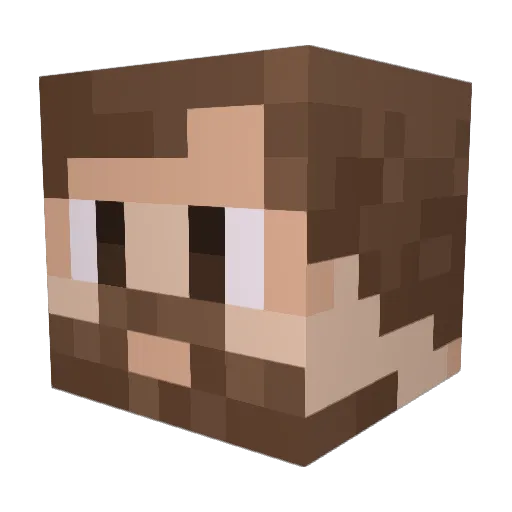 Aasuri Minecraft avatar head, 3D render
