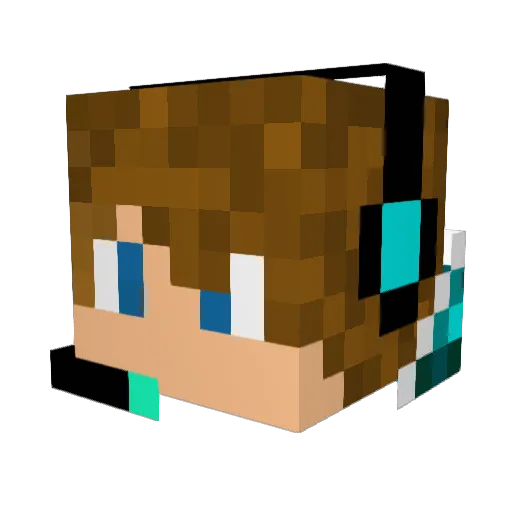 Aatuman Minecraft avatar head, 3D render