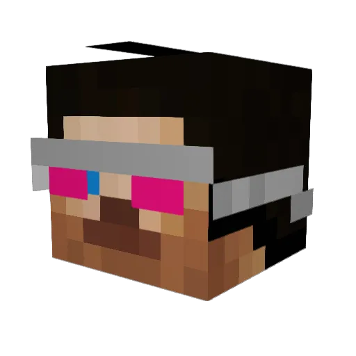 Aatxee Minecraft avatar head, 3D render