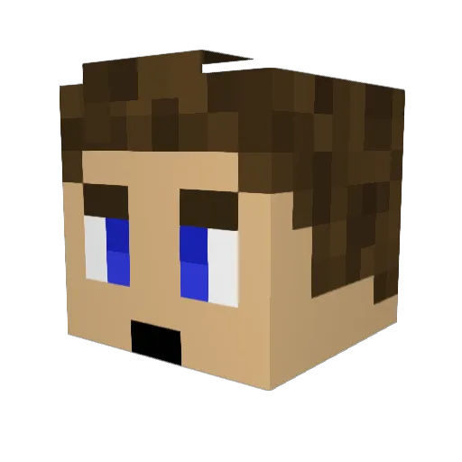 Aavalon Minecraft avatar head, 3D render