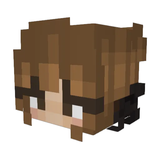 Aavaxo Minecraft avatar head, 3D render