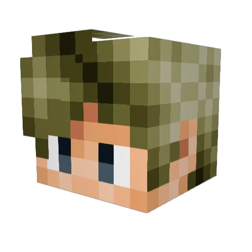 Aazzer Minecraft avatar head, 3D render