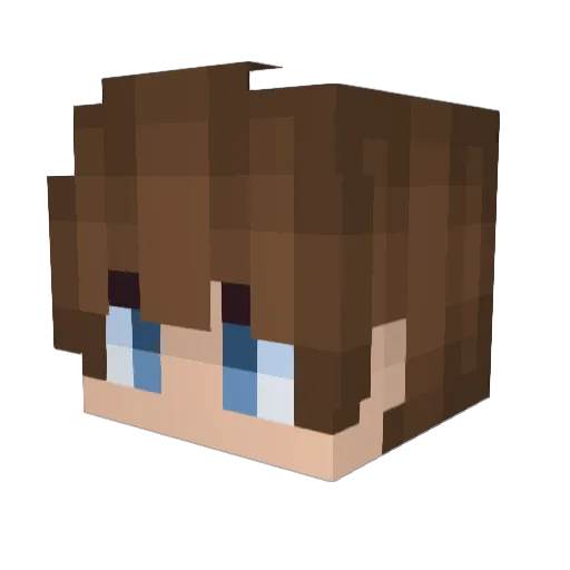 Ab0ku Minecraft avatar head, 3D render