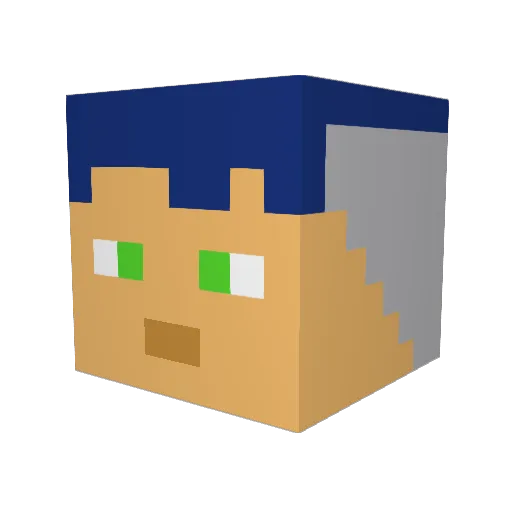 Abacati Minecraft avatar head, 3D render