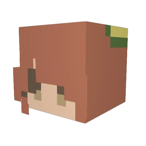 Abavocado Minecraft avatar head, 3D render