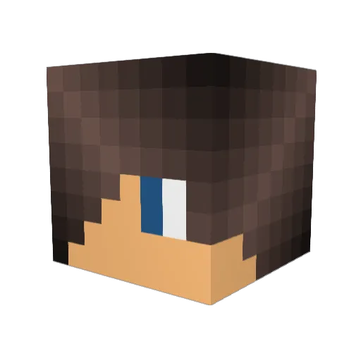 Abaze2018 Minecraft avatar head, 3D render