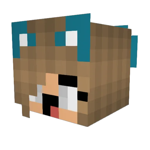 Abb1_ Minecraft avatar head, 3D render