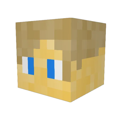 Abb3hh Minecraft avatar head, 3D render