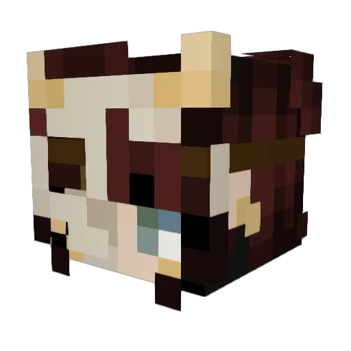 AbbaAbby Minecraft avatar head, 3D render