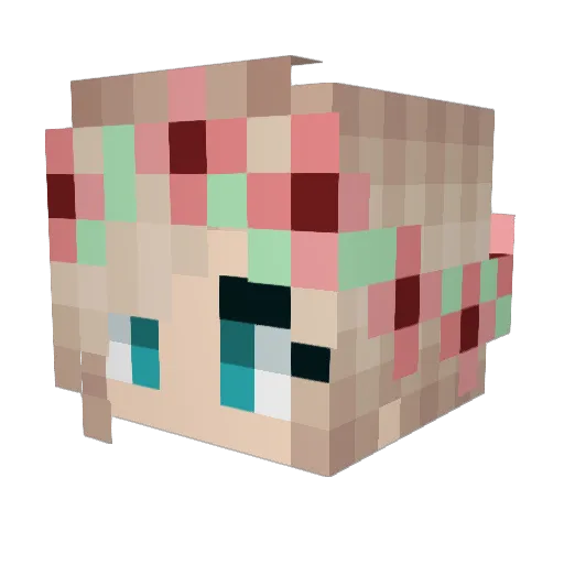 AbbeZidde Minecraft avatar head, 3D render