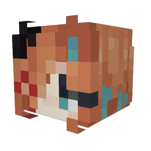 Abbicuss Minecraft avatar head, 3D render