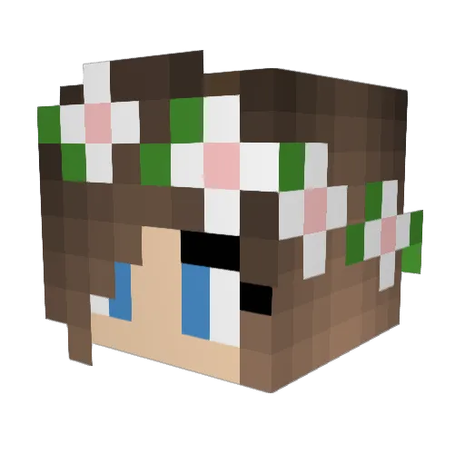 Abbriana Minecraft avatar head, 3D render
