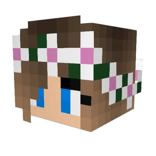 AbbyArrow Minecraft avatar head, 3D render