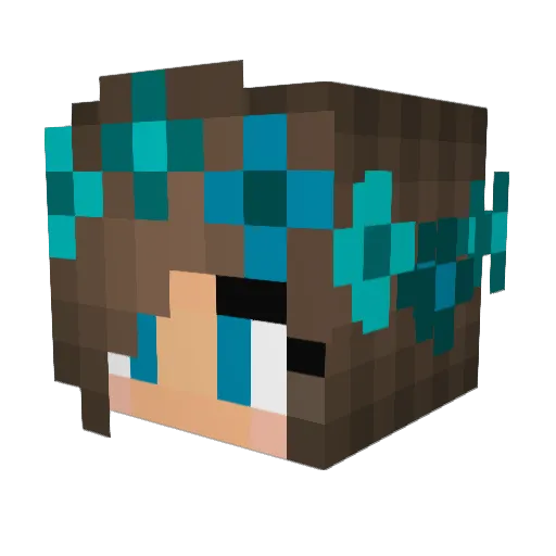 AbbyPerk Minecraft avatar head, 3D render