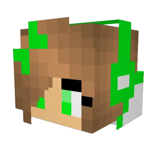 AbbySparklePants Minecraft avatar head, 3D render