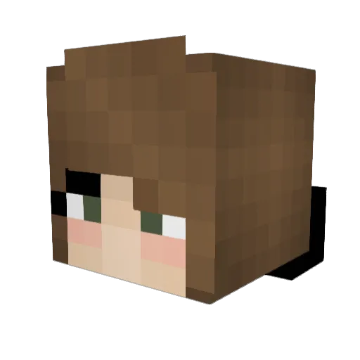 AbbyV2 Minecraft avatar head, 3D render