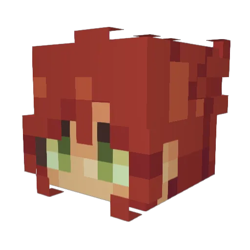 AbbyYuki Minecraft avatar head, 3D render