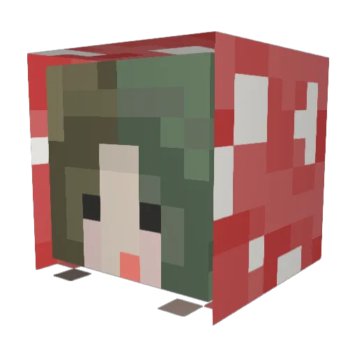 Abby_Girl Minecraft avatar head, 3D render