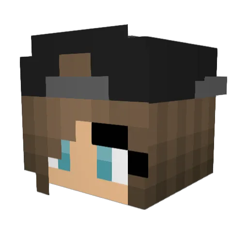 Abbyb_3 Minecraft avatar head, 3D render