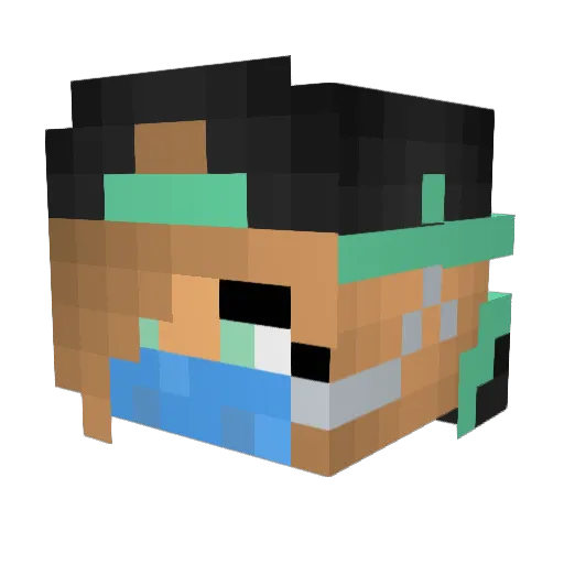 Abbz3 Minecraft avatar head, 3D render