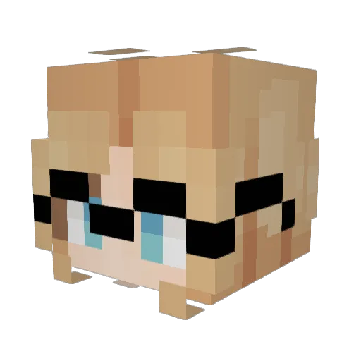 AbbzM_7232 Minecraft avatar head, 3D render