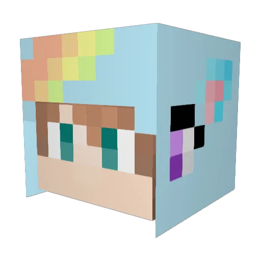 Abc123def4 Minecraft avatar head, 3D render
