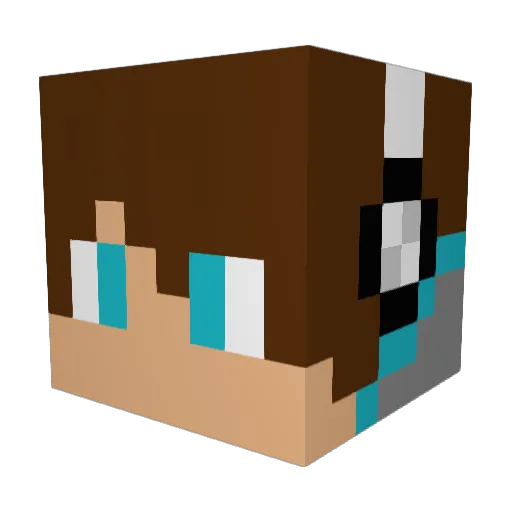 Abdecken Minecraft avatar head, 3D render