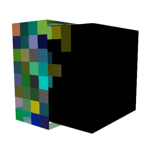 Abduces Minecraft avatar head, 3D render