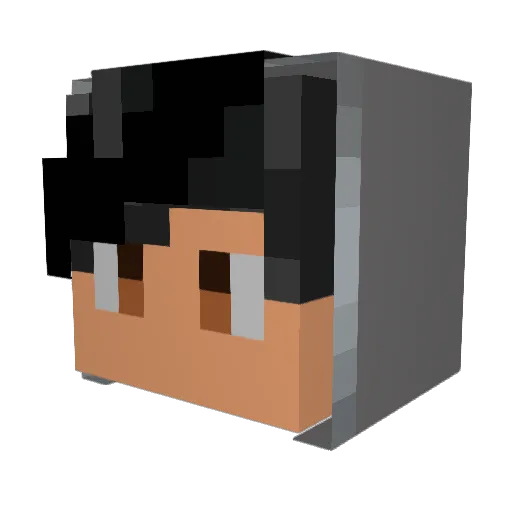 AbdulazizK Minecraft avatar head, 3D render