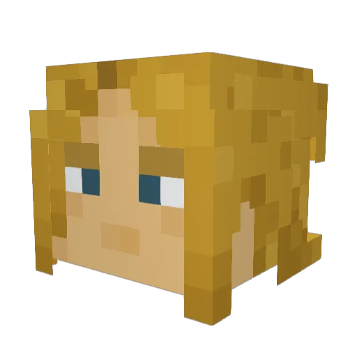 Abelfreya Minecraft avatar head, 3D render