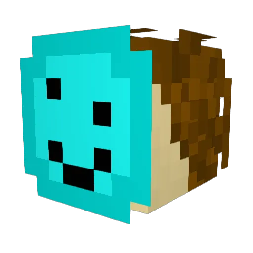 Abenteuererleber Minecraft avatar head, 3D render