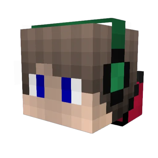 AbertTV Minecraft avatar head, 3D render
