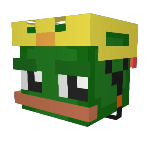 Abgebrand Minecraft avatar head, 3D render