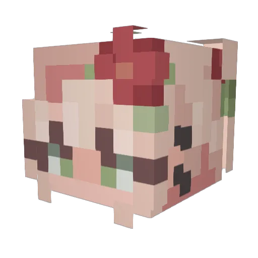 AbiCati Minecraft avatar head, 3D render