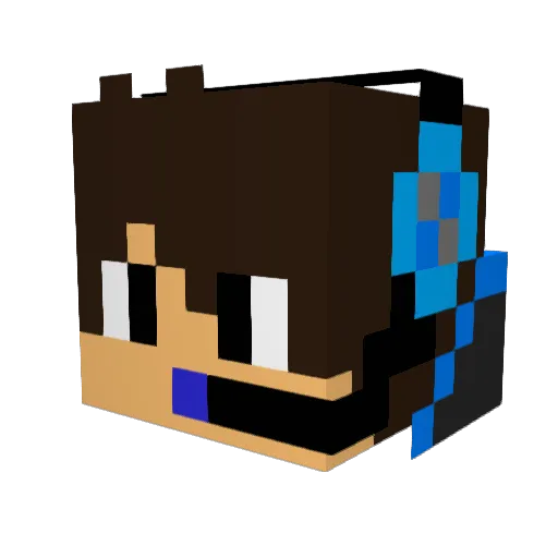AbiSak Minecraft avatar head, 3D render