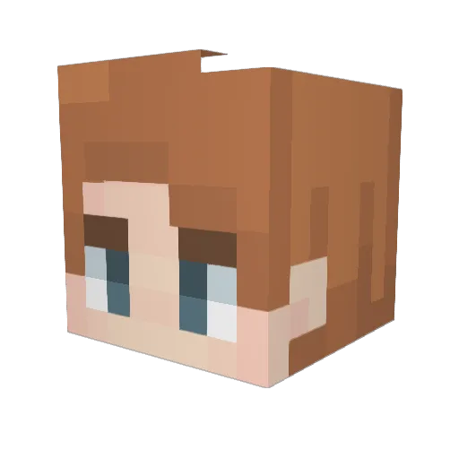 Abilding Minecraft avatar head, 3D render
