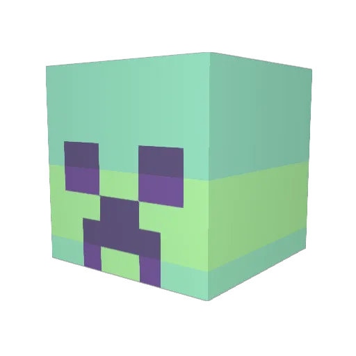 Abino Minecraft avatar head, 3D render