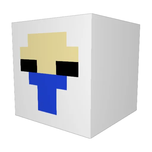 Abixxks Minecraft avatar head, 3D render