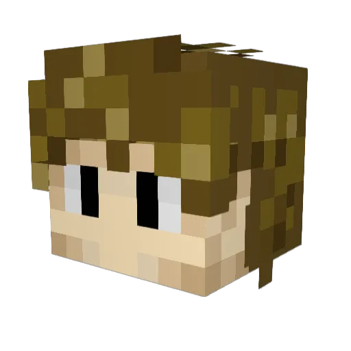 Ablazebrie Minecraft avatar head, 3D render