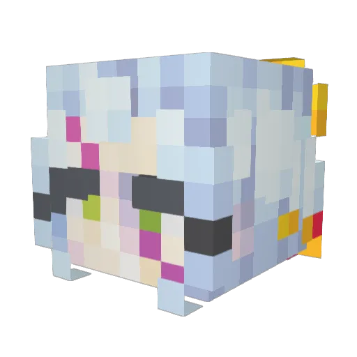 Abloux Minecraft avatar head, 3D render