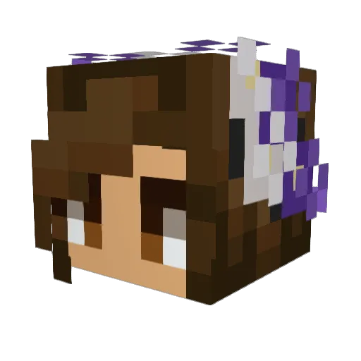 Abmpink Minecraft avatar head, 3D render