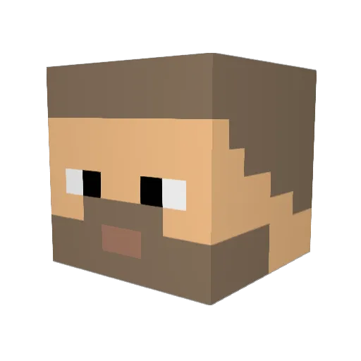 Aboboabo Minecraft avatar head, 3D render