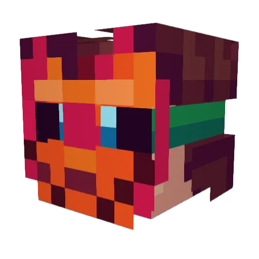 Abobuo Minecraft avatar head, 3D render