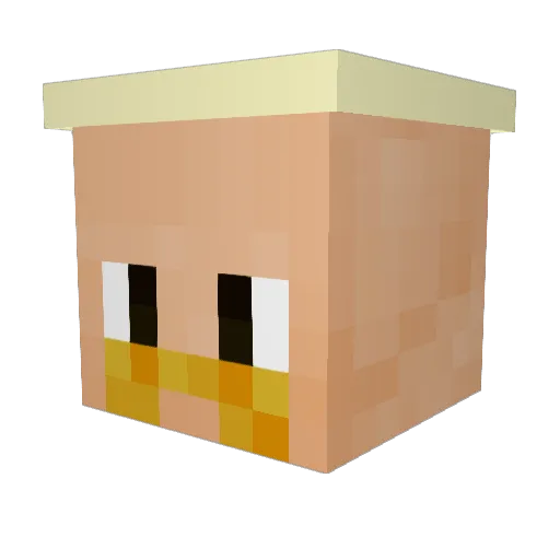 Aboderu Minecraft avatar head, 3D render