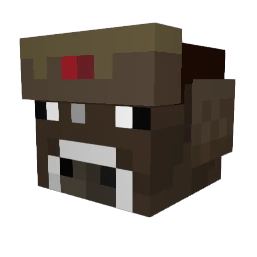 Abouououe Minecraft avatar head, 3D render